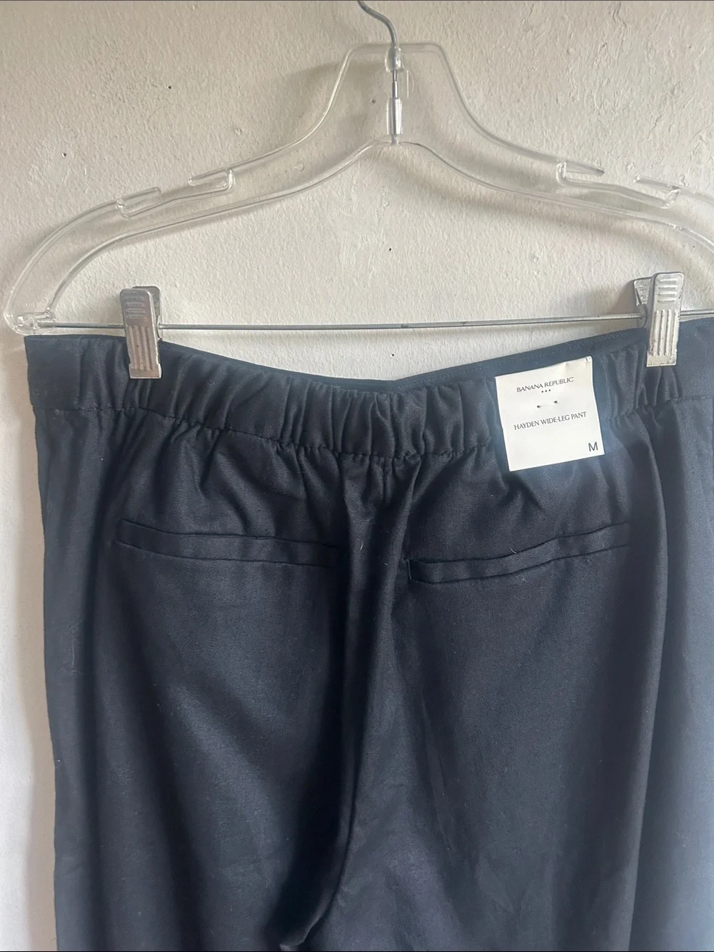 Banana Republic Hayden Wide Leg Linen Blend Black Pants Size Medium NWT